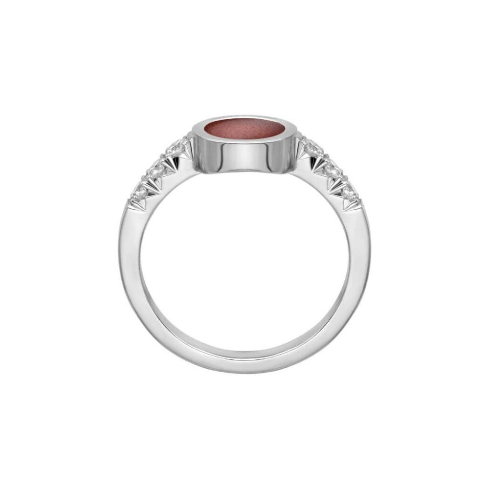 VINCELLS MIRABILITAS AMARE Bague en or blanc avec pierre de vin rouge – Image 3