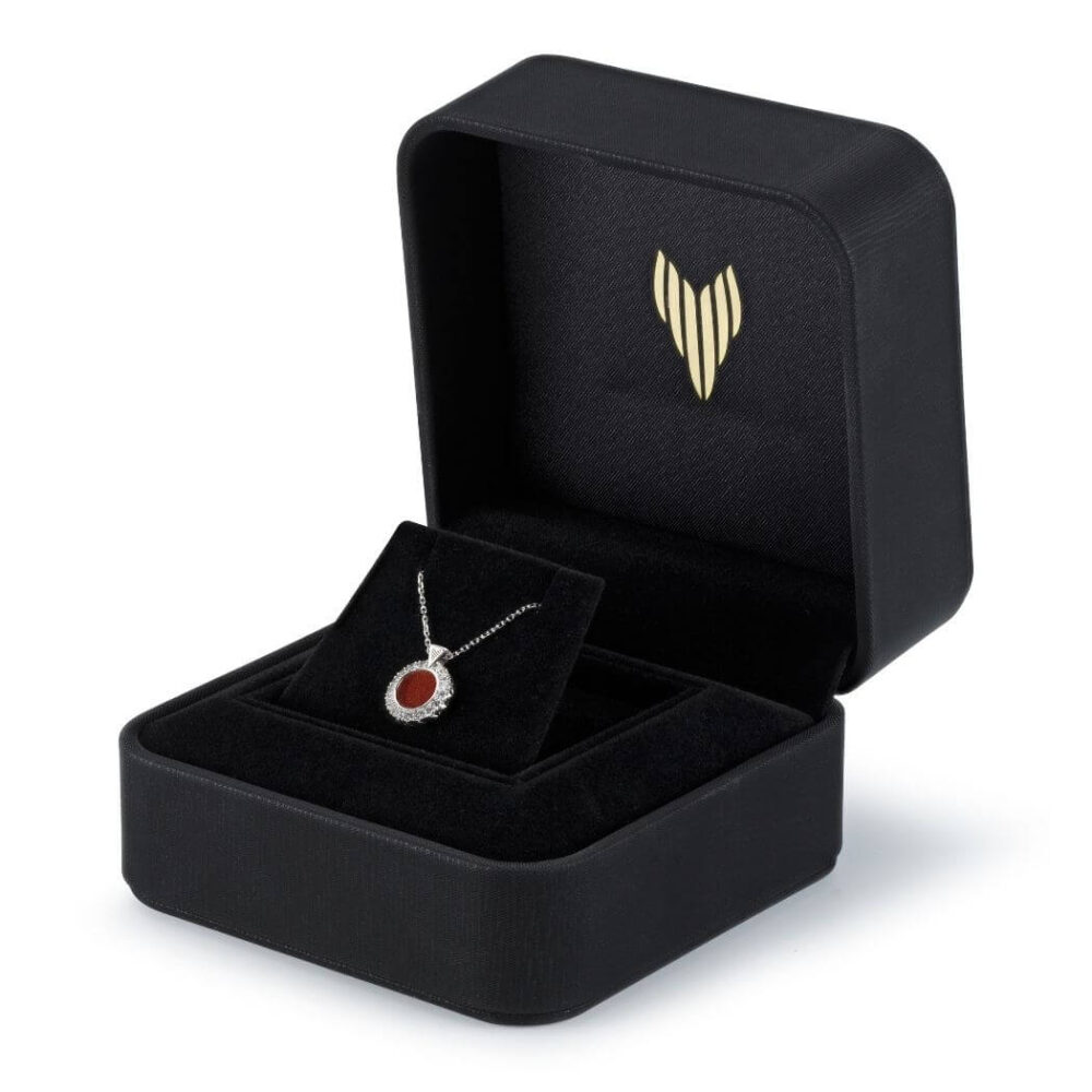 VINCELLS MIRABILITAS AMARE Bague en or blanc avec pierre de vin rouge – Image 4